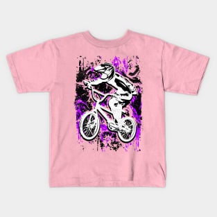 Purple Bmx Apparel | Bmx Bike Gray Kids T-Shirt